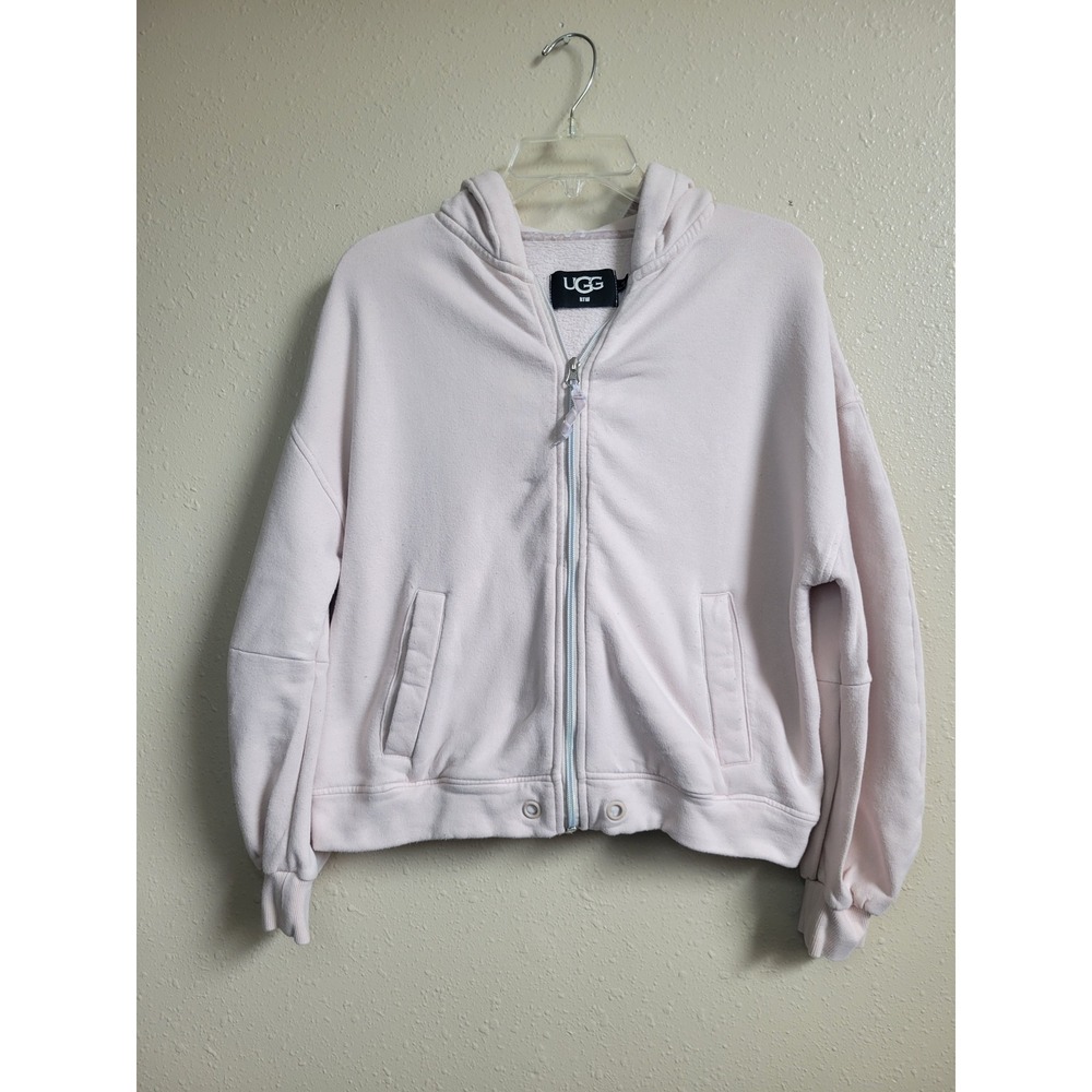 UGG Pink Zip Up Hoodie Sweatshirt Recycled Cotton Modal Blend Womens Small